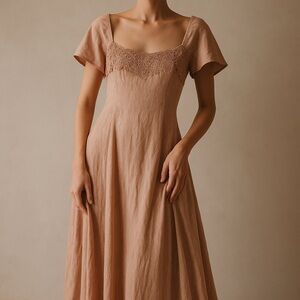 Carole Little Vintage Lace Detail Dress in Dusty Rose Size 12